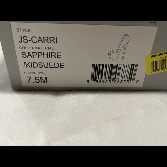 Blue Suede Jessica Simpson Platform Heels - Picture 5 of 5